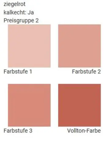 Wandfarben im Farbton ziegelrot